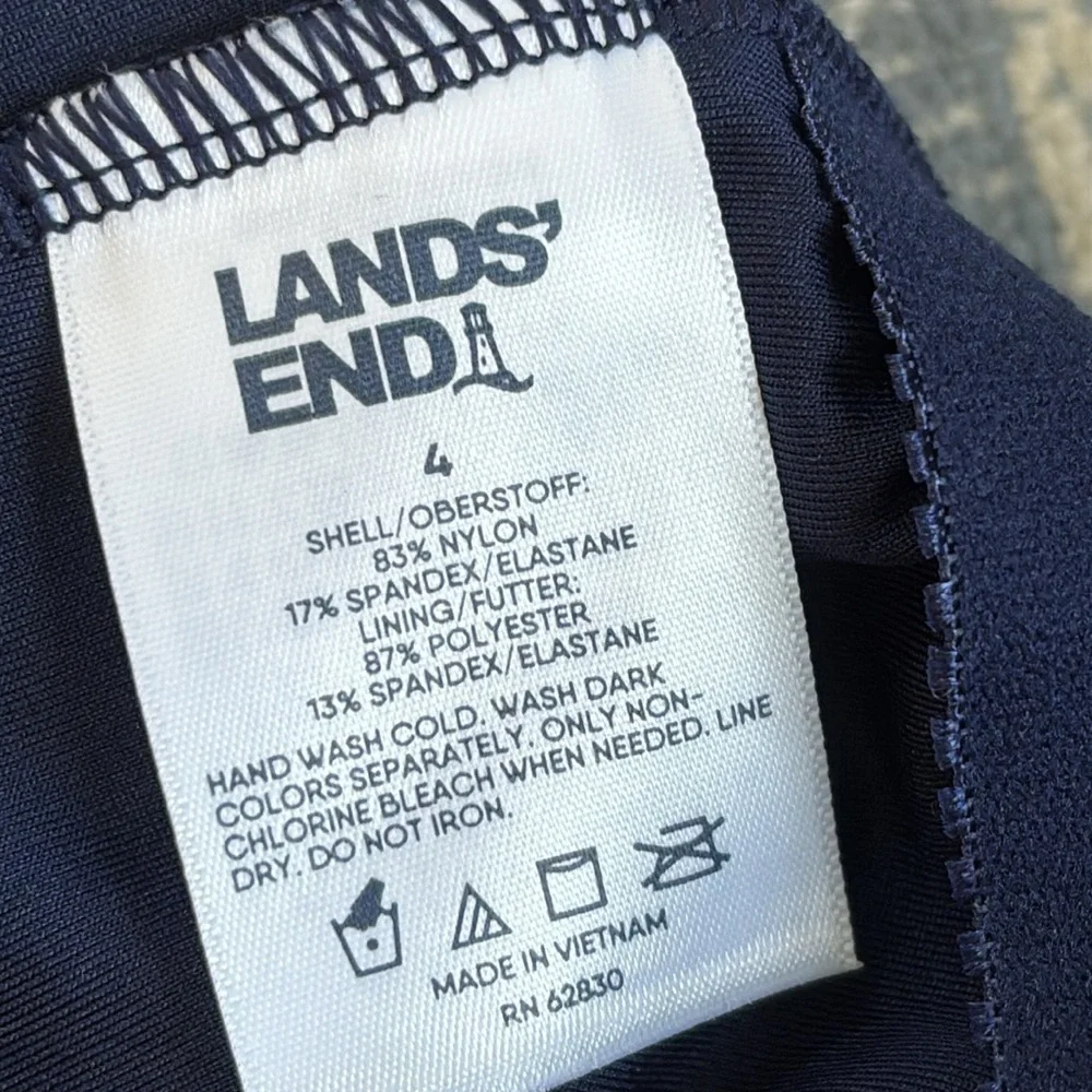 Lands End High Neck Swim Dress Swimsuit 4